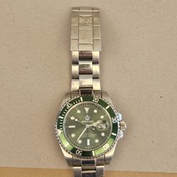 Reginald Stainless Steel Green Dial Diver Watch 300m Date Automatic