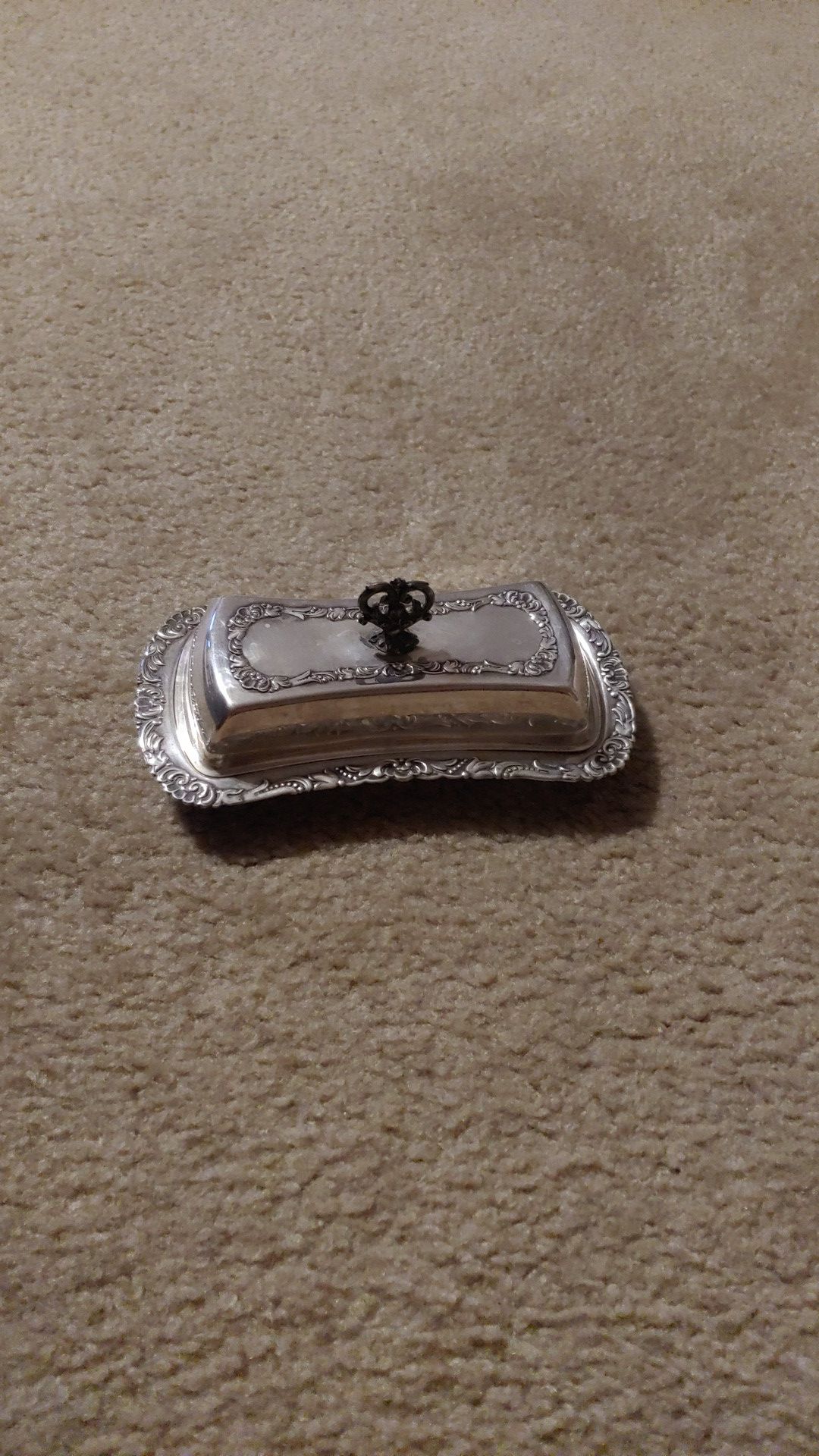 Silver butter dish