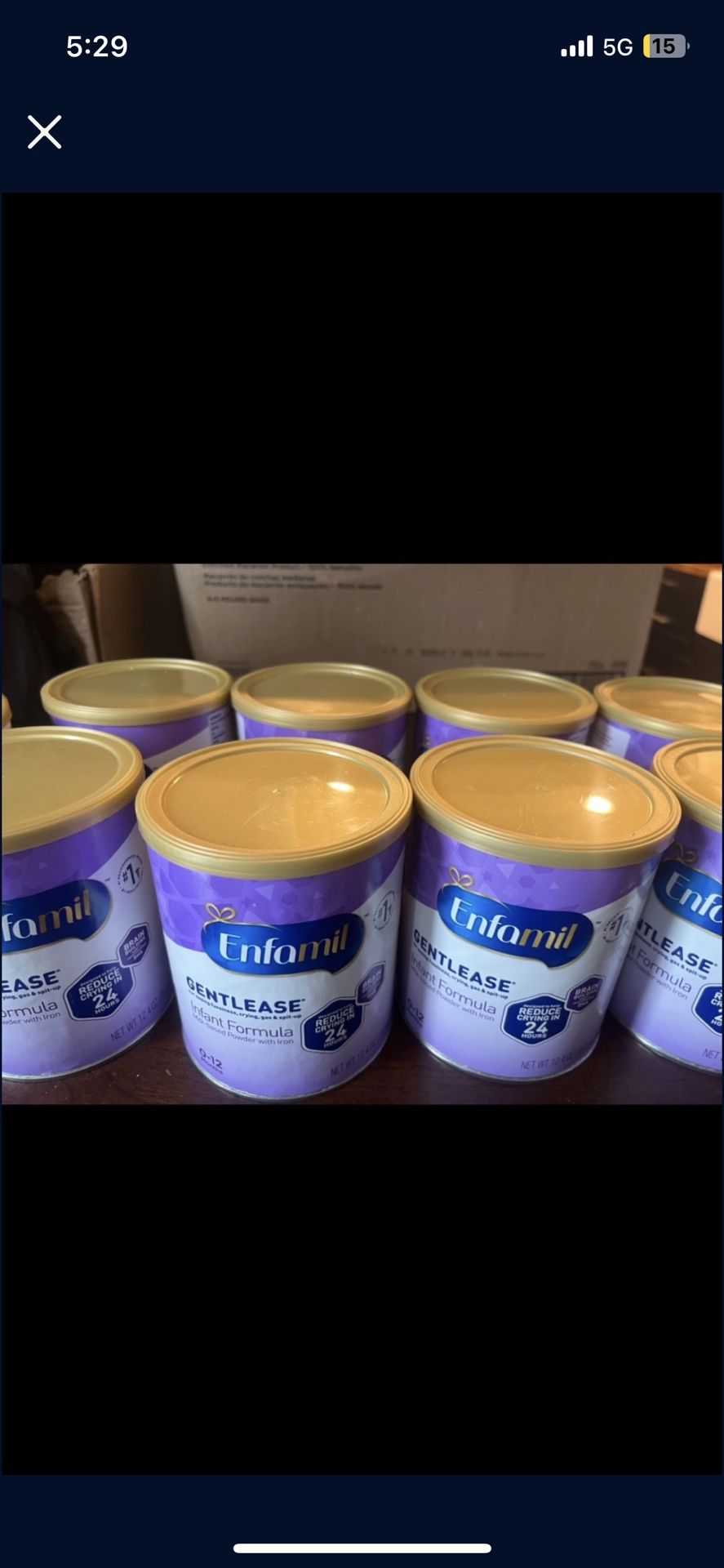 8 Brand New Cans Of Gentlease Infant Formula
