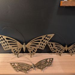 Vintage Brass Butterflies 