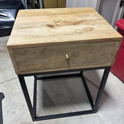 Wood And Metal Side Table End Table 