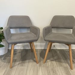 Modern Dining Chairs (Set of 2) – Gray, Armrest Style 