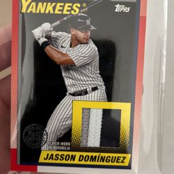Baseball Card Jasson Dominguez 6/10 Relic Patch Yankees