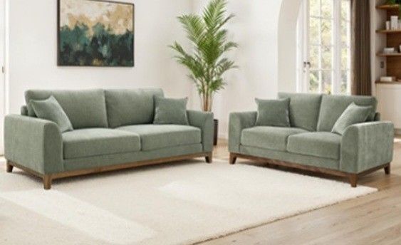 Brand New Olive Modern Style Sofa & Loveseat 