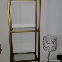 Excellent Gold Glass 5 Shelf Stand 