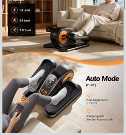 Under Desk Elliptical Eclipse Leg Exerciser Electric as seen on TV Foot Pedal Peddler Seated Exercise Machine for Seniors 12 Level Speeds Manual Auto 