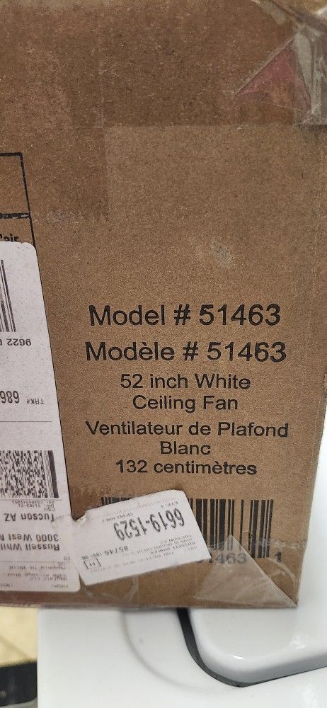 Brand New 52 Inch White Ceiling Fan