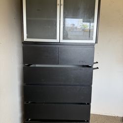 IKEA Dresser With IKEA Desk Attachment For Extra Storage 