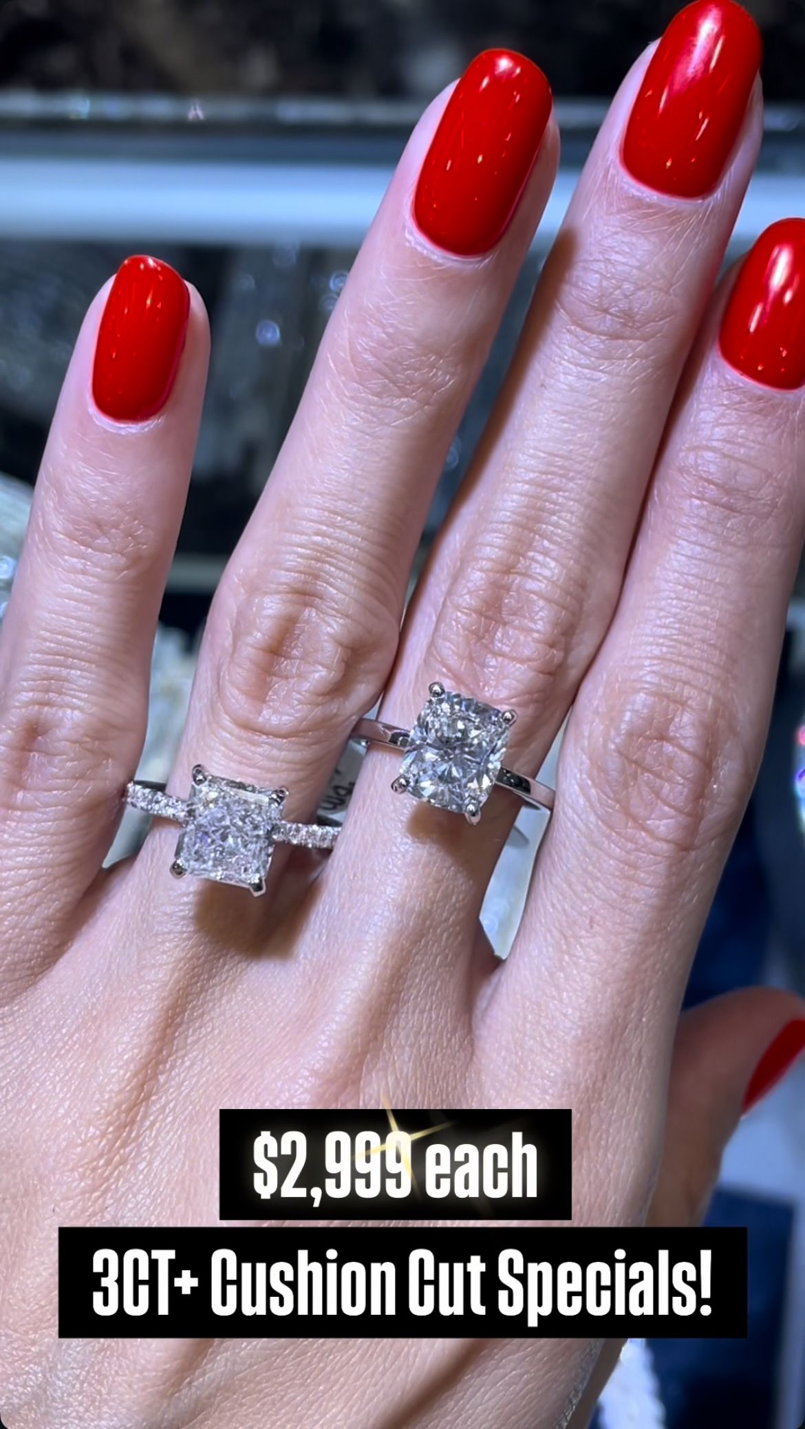 14K 3CT Cushion Cut Engagement Ring