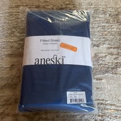 Aneski Dream Sateen Fitted Sheet King Size Navy