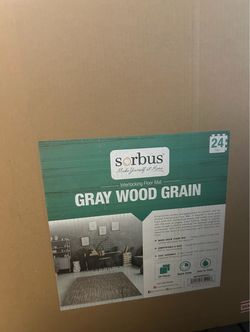 Sorbus Gray Wood Grain Interlocking Floor Mat
