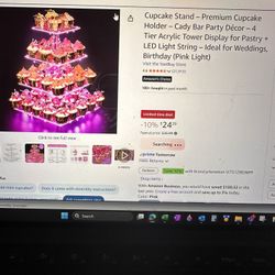 Cupcake Stand- Acrylic With Pink Lights 