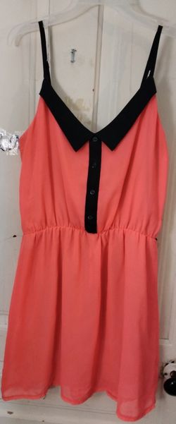PEACH& BLACK SUMMER DRESS