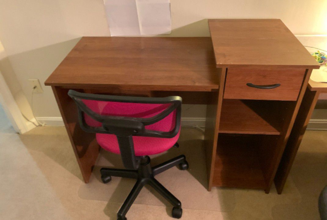 Desk with chair. L-43 1/4, H-32, W-19 1/2