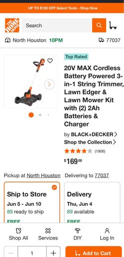 BLACK+DECKER 20V 3-in-1 Trimmer/Edger/Mowe
