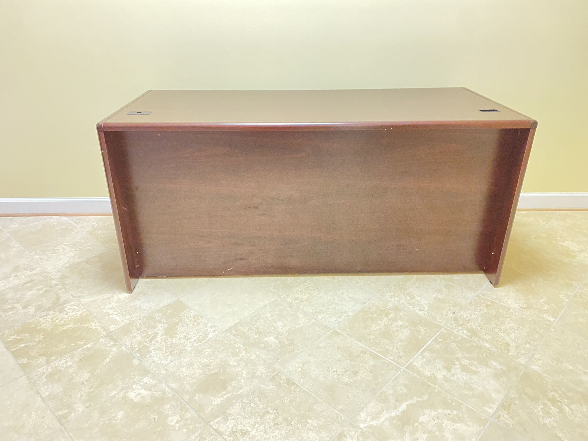 Large Rectangle executive Desk With Side arm And Cherry Finish