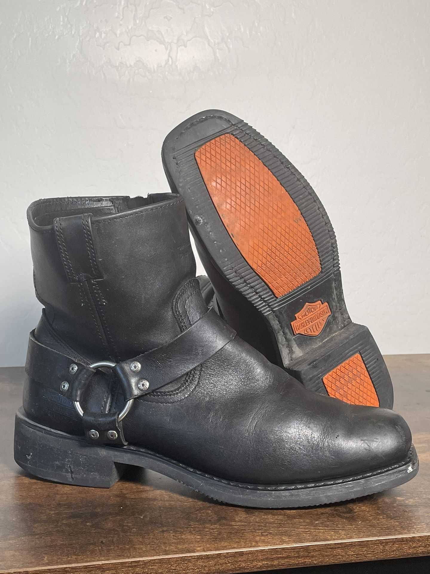 Harley Davidson Motorcycle Boots 11 Mens El Paso Leather Zip Harness 94422 