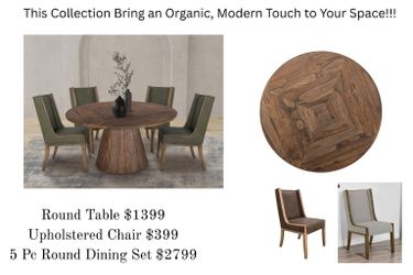 Summer Sale!!NEW ARRIVAL!!! 5 pc 59.75" Round Modern Dining Table Set