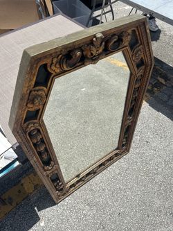 Vintage Ornate Wood Frame Mirror