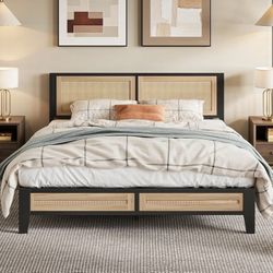 Ratan Queen Bed Frame And Dresser