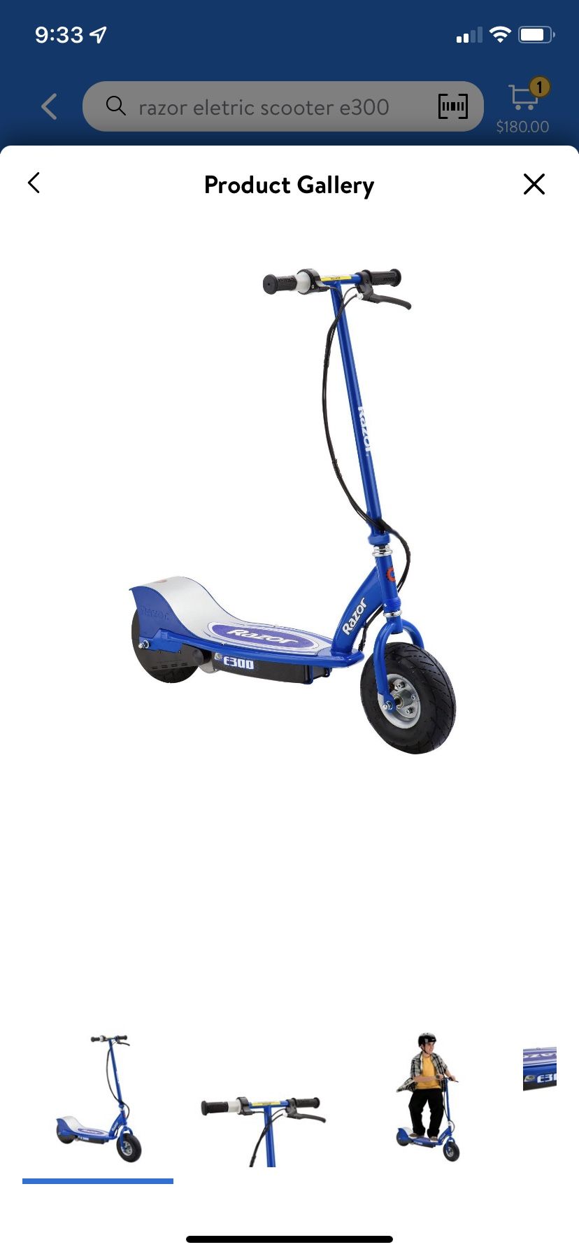 Blue Razor E300 Electric Scooter
