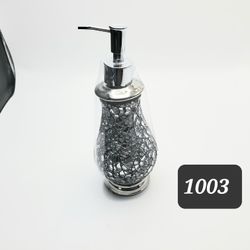 Silver Shattered Glass Themed Soap Pump 