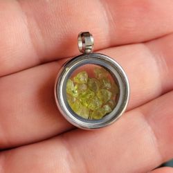 Natural Peridot Pendant 15mm = .6"