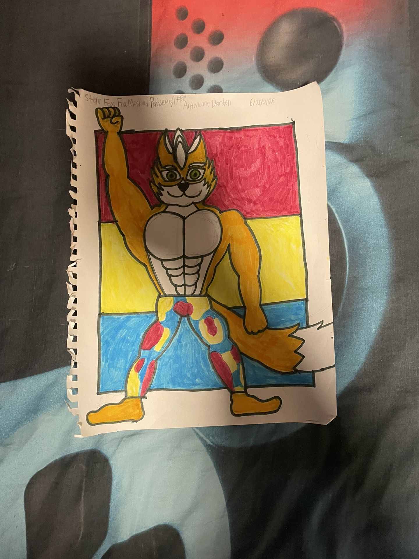 Star Fox Fox Mccloud  Pride Month Pansexual Flag Fan Drawing 