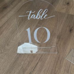 Wedding Table Number Signs