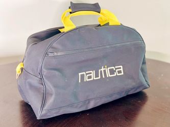 NAUTICA Duffle Bag Blue Frontal Zip Pocket & Top Zipper Closure 15 x 25 x 8