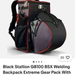 Black Stallion GB100 BSX Welding Backpack Extreme Gear Pack With Helmet Catch