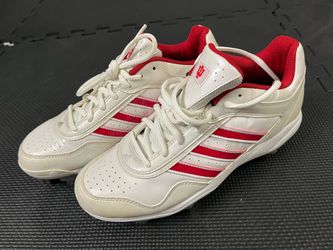 adidas IU Baseball Cleats Men’s US 6.5 White Red Metal Spikes