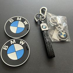 BMW Cup Holder Coasters and keychain