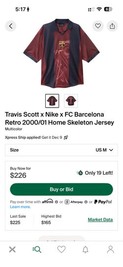 Travis Scott x Barcelona Jersey (M) — Brand New