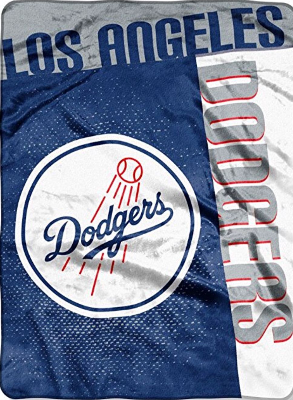 LA Dodgers Plush Throw Blanket, Twin Size, Measures 60 by 80 inches