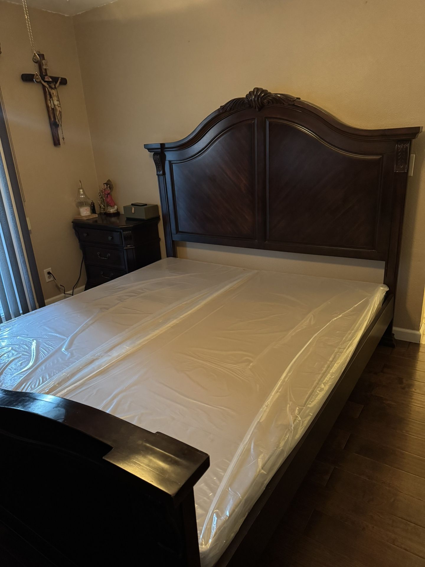 Brown Wooden Bed Frame