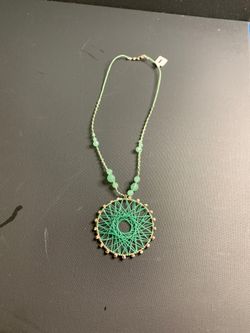 Green adventurine silver necklace