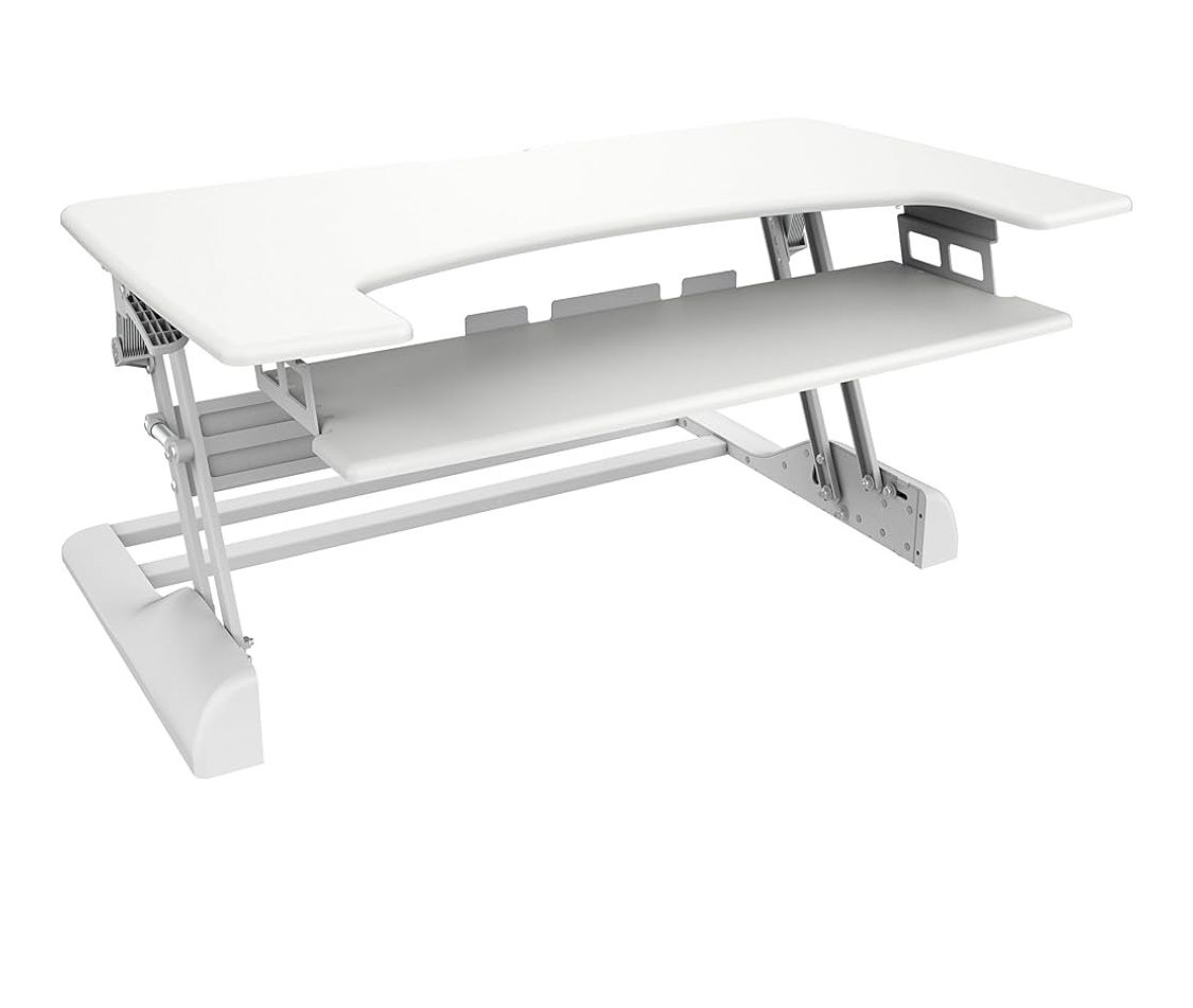 Ergotech Freedom Desk, Height Adjustable Standing Desk - 42" Wide - White