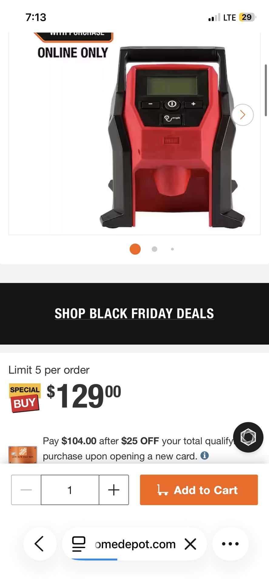 Milwaukee Compact Inflator 