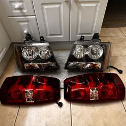 4 Pc Set Headlights with Tail Lights for 2007-2013 Chevrolet