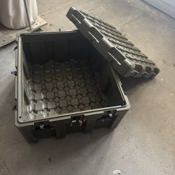 Stackable Green Case 33L x 29W x 20H