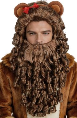 Lion Costume Wig and Beard Set