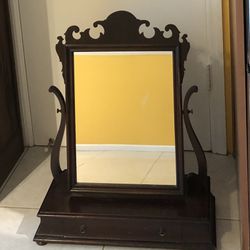 Antique Shaving Mirror With Drawer Dressing Table Mirror