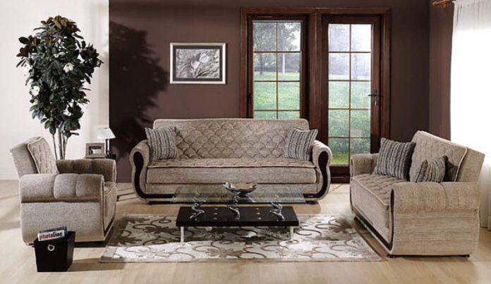 Argos Zilkade Light Brown Sofa, Love & Chair Set by Sunset (ISTIKBAL)