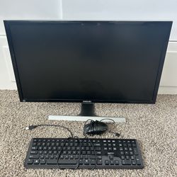 26” inch Samsung monitor with keyboard and mouse