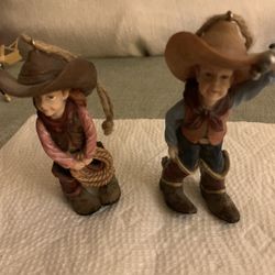 Cowboy & Cowgirl Figurine/ Christmas Ornaments