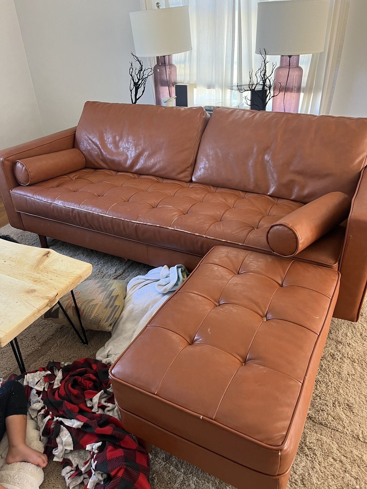 Faux Leather Sofa