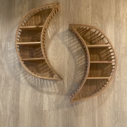 2 Crescent Shaped Shelves