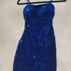 Navy Blue Sequin Dress