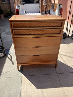 vintage 1960s walnut highboy dresser